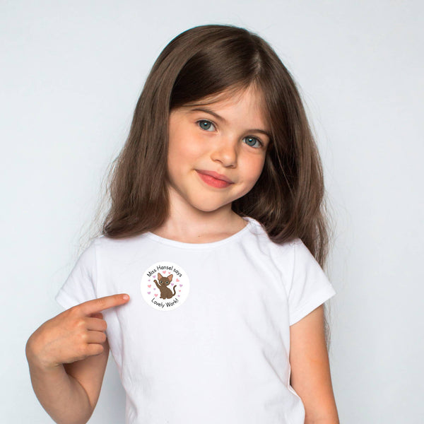 Devon Rex Cat Teacher Reward Stickers – Cute Cat Paw Classroom Stickers