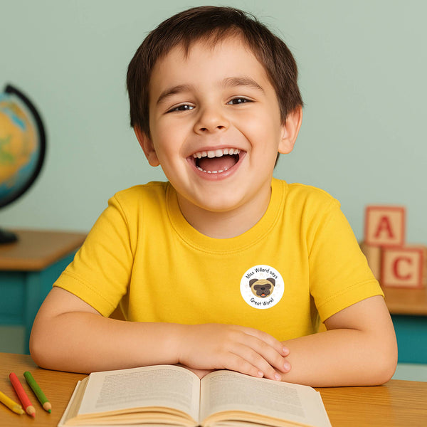 Personalised Dog Teacher Reward Stickers Labels Kids