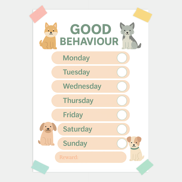 Dog Reward Chart for Kids – Good Behaviour Printable (A4) (Copy)