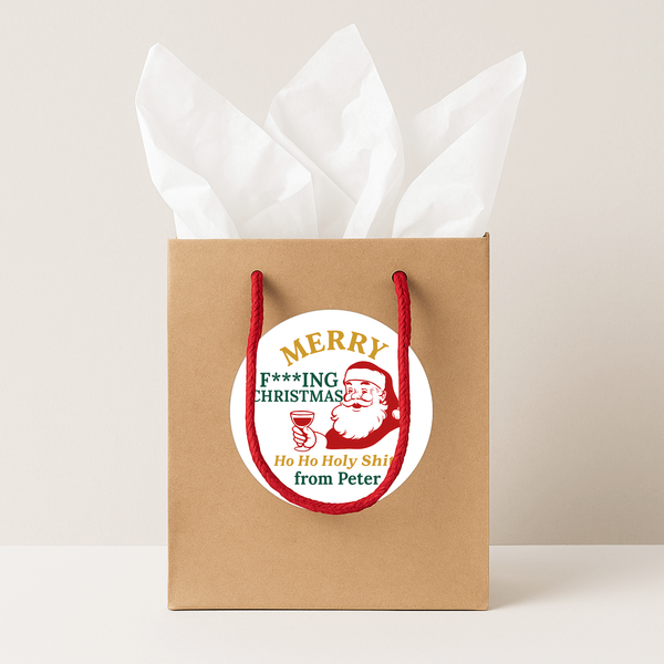 Personalised Merry F*ing Christmas Stickers Labels
