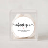 Personalised Thank You Wedding Stickers – Modern Script with Blush Pink Heart
