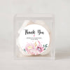 Personalised Thank You Wedding Stickers – Pink Protea & Blush Floral Design