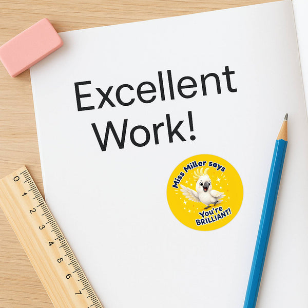 Personalised Australian Animal Reward Stickers for Teachers | Cute Classroom Praise Labels