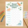 Dinosaur Kids Reward Chart Printable (Good Behaviour Chart – A4, Instant Download)
