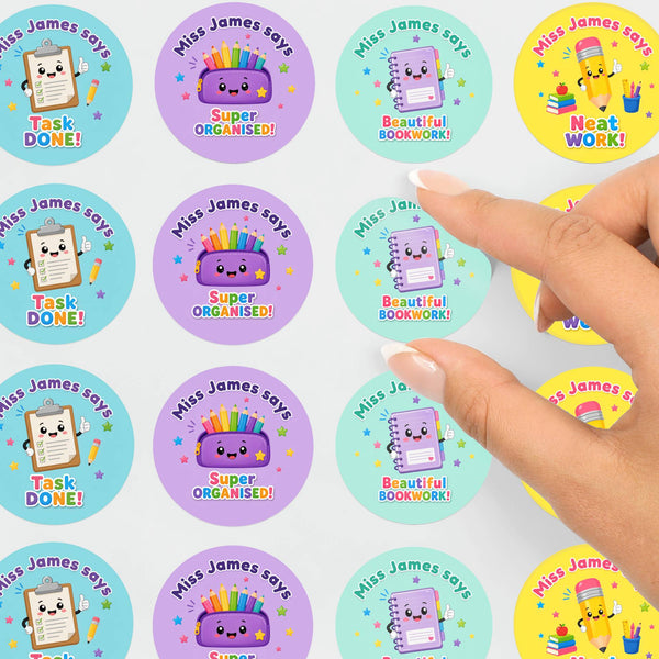 Personalised Stationery Reward Stickers for Teachers | Classroom Praise Labels