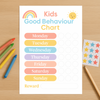 Pastel Rainbow Kids Reward Chart – Good Behaviour Printable (A4)