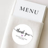 Personalised Thank You Wedding Stickers – Modern Script with Lilac Heart