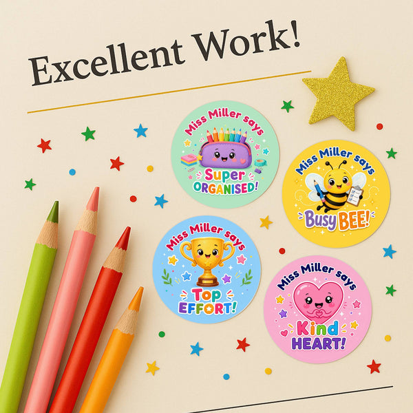 Personalised Classroom Reward Stickers for Teachers | Bright Praise Labels