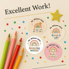Personalised Boho Rainbow Reward Stickers for Teachers | Neutral Classroom Praise Labels