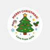 Personalised Kids Christmas Sticker Labels Cute Xmas Trees Merry Christmas