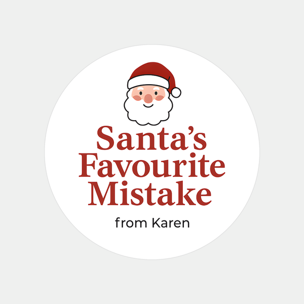 Personalised Santa’s Favourite Mistake Stickers