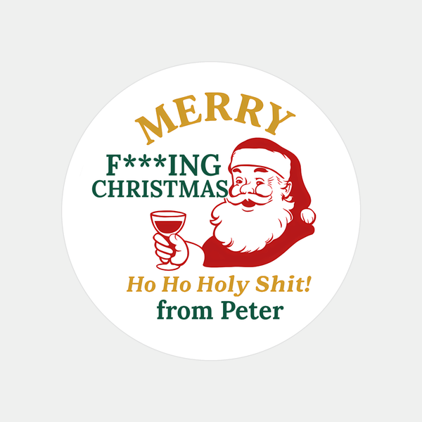 Personalised Merry F*ing Christmas Stickers Labels