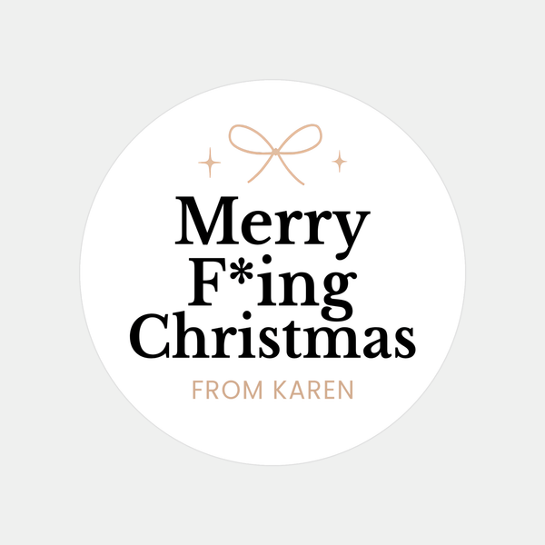 Personalised Merry F*ing Christmas Stickers Labels