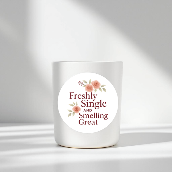 “Freshly Single and Smelling Great” Candle Label Stickers