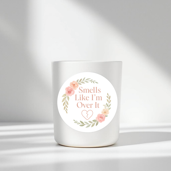 “Smells Like I’m Over It” Candle Label Stickers