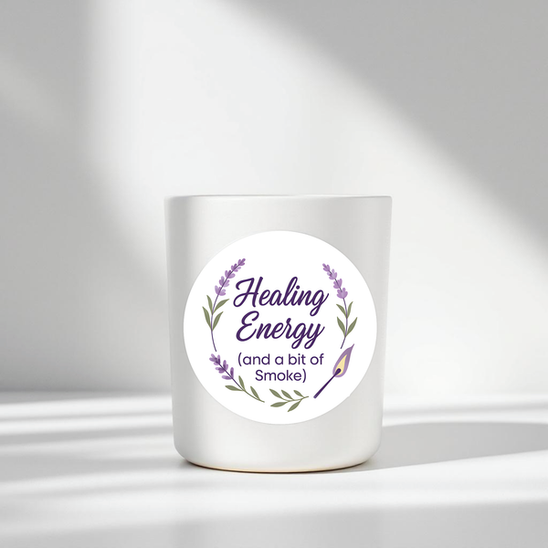 “Healing Energy (and a Bit of Smoke)” Sticker Labels