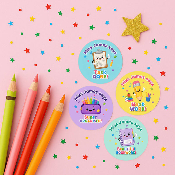 Personalised Stationery Reward Stickers for Teachers | Classroom Praise Labels