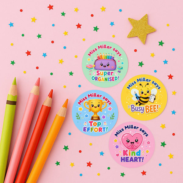 Personalised Classroom Reward Stickers for Teachers | Bright Praise Labels