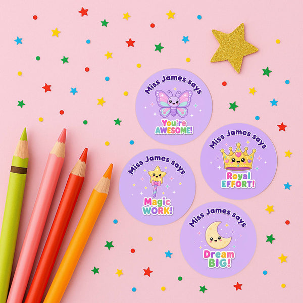 Personalised Magical Reward Stickers for Teachers | Cute Classroom Praise Labels
