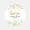 Personalised Gold Glitter Thank You Wedding Stickers