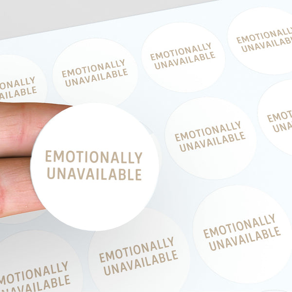 Emotionally Unavailable Sticker – Funny Dating Sticker for Journals Planners & Self-Awareness