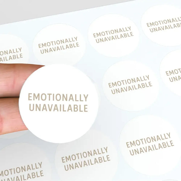 Emotionally Unavailable Sticker – Funny Dating Sticker for Journals, Planners & Self-Awareness - Sticksy Prints Australia