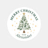 Eucalyptus Christmas Tree Stickers Custom Name Labels
