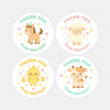 Farm Animal Thank You Stickers – Horse, Sheep, Chick & Cow | Personalised Party Favour Labels - Sticksy Prints Australia