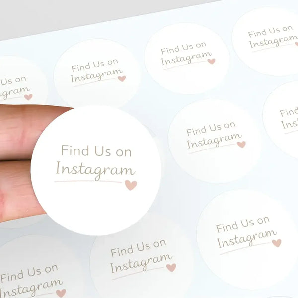 Find Us on Instagram Stickers | Small Business Packaging Labels - Sticksy Prints Australia