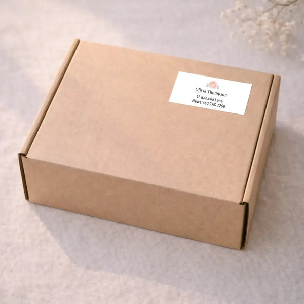 Floral Peony Personalised Address Labels 70 × 25 mm | Blush Wedding Return Address Stickers - Sticksy Prints Australia