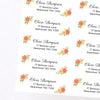 Floral Script Address Labels 70 × 25 mm | Personalised Return Address Stickers