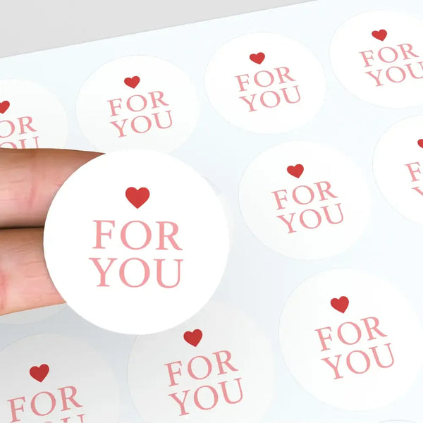 For You Stickers – Minimal Valentine Gift Seals - Sticksy Prints Australia