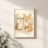 Fox and Owl Nursery Wall Art Print | Woodland Animal Watercolour | Digital Download