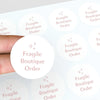 Fragile Boutique Order Stickers | Elegant Fragile Packaging Labels for Small Businesses - Sticksy Prints Australia