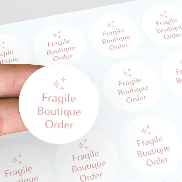 Fragile Boutique Order Stickers | Elegant Fragile Packaging Labels for Small Businesses - Sticksy Prints Australia