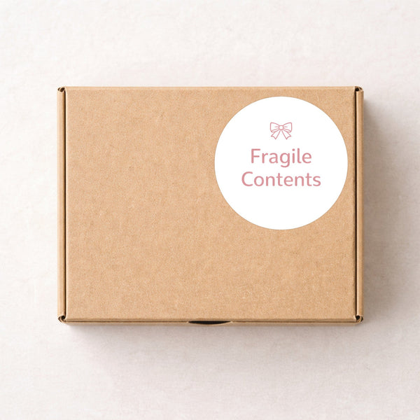 Fragile Contents Stickers | Pink Bow Packaging Labels | Small Business Shipping Stickers Australia