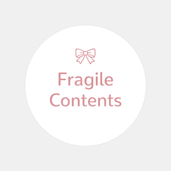 Fragile Contents Stickers | Pink Bow Packaging Labels | Small Business Shipping Stickers Australia