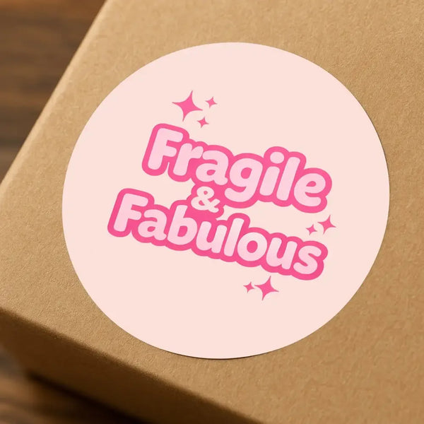 Fragile & Fabulous Stickers | Pink Fragile Parcel Labels for Small Businesses - Sticksy Prints Australia