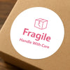 Fragile Handle With Care Stickers | Pink Packaging Labels for Small Business & Orders - Sticksy Prints Australia