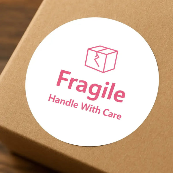 Fragile Handle With Care Stickers | Pink Packaging Labels for Small Business & Orders - Sticksy Prints Australia