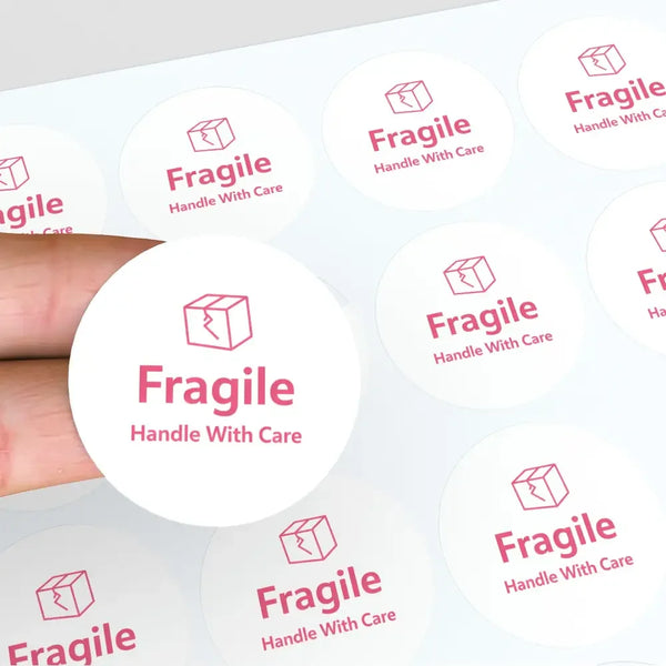 Fragile Handle With Care Stickers | Pink Packaging Labels for Small Business & Orders - Sticksy Prints Australia