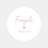 Fragile Thank You Stickers | Soft Pink Fragile Packaging Labels for Small Business Australia