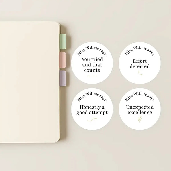 Funny Teen Behaviour Reward Stickers – Personalised Minimalist Teacher Stickers for Classroom Motivation - Sticksy Prints Australia