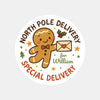 Gingerbread Personalised Christmas Stickers – North Pole Delivery Label