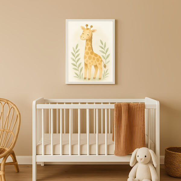 Giraffe Nursery Wall Art Print | Safari Animal Watercolour | Digital Download