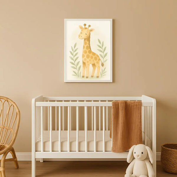 Giraffe Nursery Wall Art Print | Safari Animal Watercolour | Digital Download