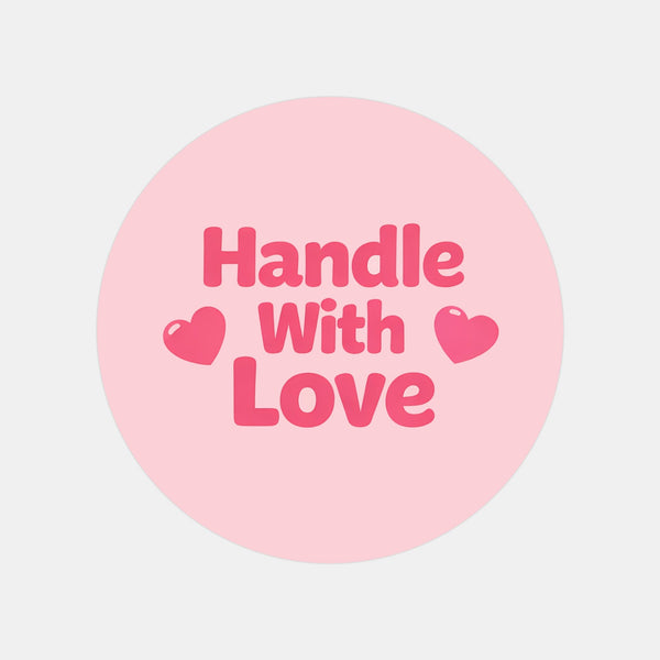 Handle With Love Stickers | Cute Fragile Parcel Labels for Small Businesses