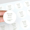Handle With Love Stickers | Elegant Packaging Labels for Handmade & Boutique Orders - Sticksy Prints Australia