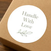 Handle With Love Stickers | Elegant Packaging Labels for Handmade & Boutique Orders - Sticksy Prints Australia