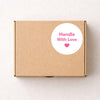Handle With Love Stickers | Pink Thank You Packaging Labels for Small Business